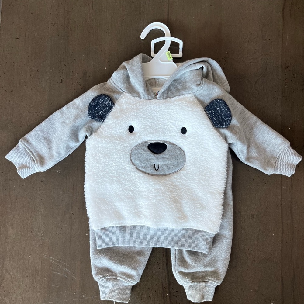 Adorable Bear Hoodie and Pants Set